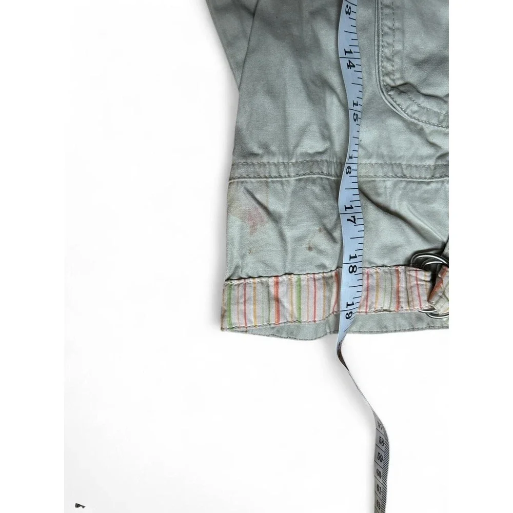 Girls Cargo Capri Pants Kitschy Retro Vintage Gymboree Khaki Y2K Utility 2004